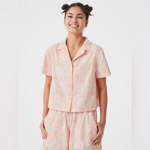 Outdoor Voices SolarCool Camp Collar  5" Short Set Pink Marble Size medium